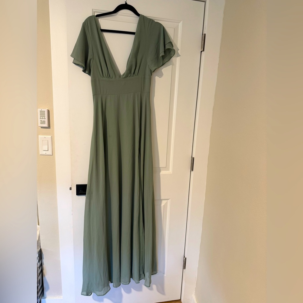 Lulus Sage Green Floor Length Gown